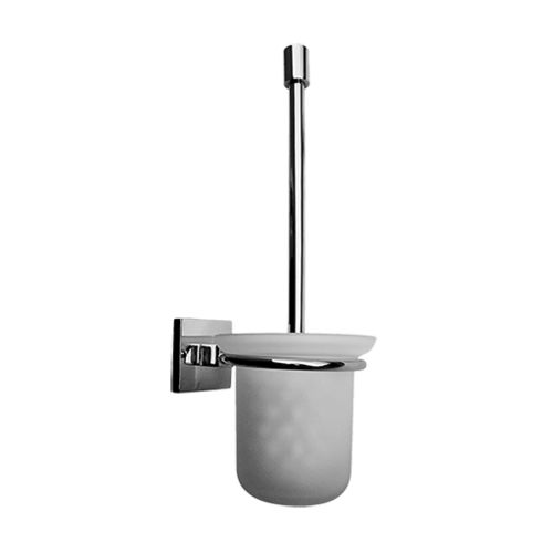 Toilettenbürste aus verchromtem Metall - E-9149 - GRAFF - wandmontiert / satiniert