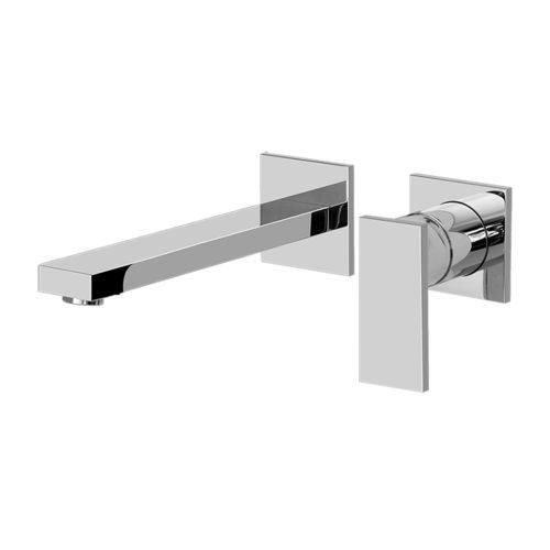 Einhebelmischer für Waschtisch - E-3736-LM31W-T - GRAFF - wandmontiert / aus verchromtem Metall / für Badezimmer