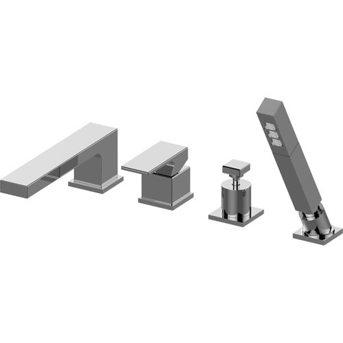 Badewannen-Einhebelmischer - E-11259-LM55W-T - GRAFF - Aufsatz / aus verchromtem Metall / für Badezimmer