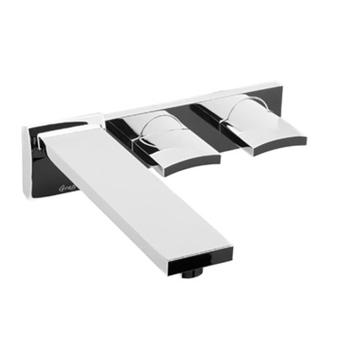Zweigriffmischer für Waschtisch - E-3630-C14W - GRAFF - wandmontiert / aus verchromtem Metall / Nickel