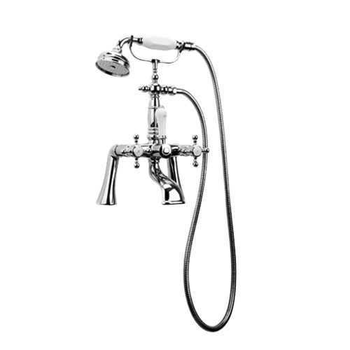 Zweigriffmischer für Duschen - E-3890-C2 - GRAFF - für Badewanne / Aufsatz / aus verchromtem Metall