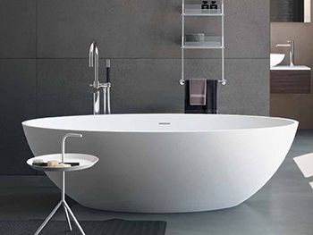 Ovale Badewanne - GV61 - HIDRA - freistehend / für Wohnungen / Mineralwerkstoff