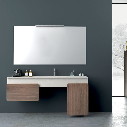 Wandhängender Waschtisch-Unterschrank - LAUNDRY - Freddi by Ivab - Holz / modern / mit Tür