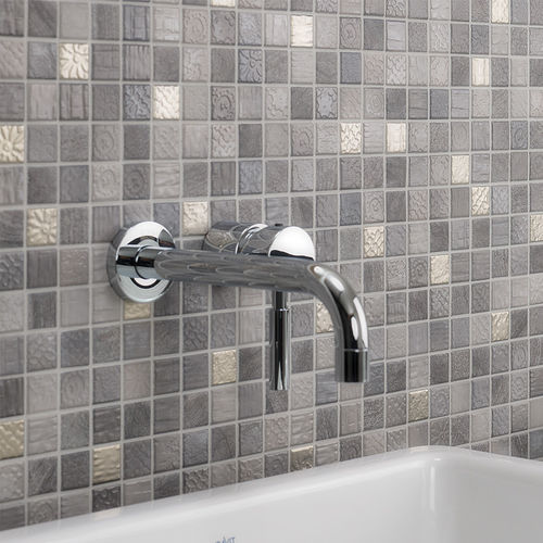 Feinsteinzeug-Mosaikfliese - TRACES : LAVA GREY MIX - JASBA MOSAIK - texturiert / für Küche / für Badezimmer
