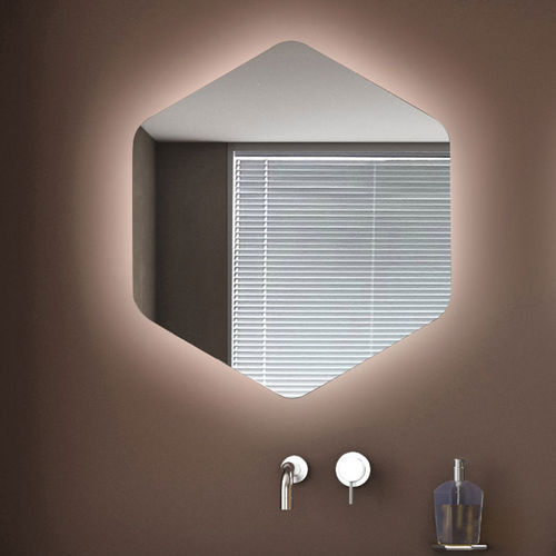 Wandmontierter Spiegel für Badezimmer - ESAGONO AMBIENTE - KOH-I-NOOR - modern / Aluminium / Kupfer