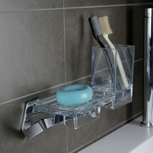 Wandmontierter Seifenhalter - LAVÌ - KOH-I-NOOR - Messing / Edelstahl / Glas