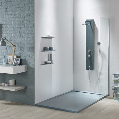 Rechteckige Duschwanne - DUO SLATE - ACQUABELLA - zum Aufstellen / Verbundwerkstoff / Stahl