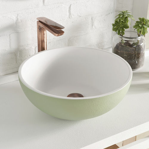 Aufsatzwaschbecken - ON-TOP XL - ACQUABELLA - Verbundwerkstoff / Schiefer / zweifarbig