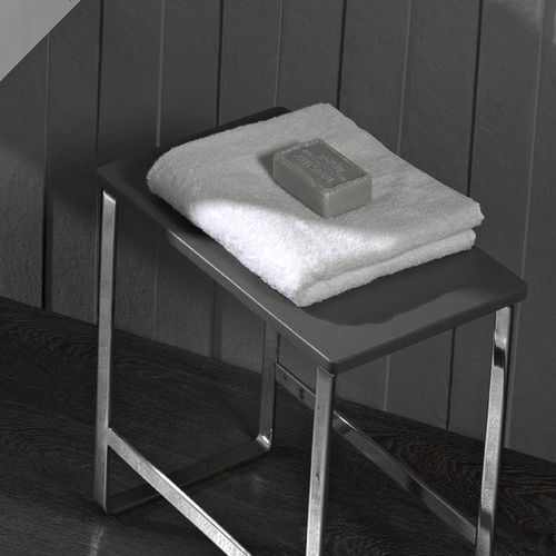 Moderner Hocker - ACQUABELLA - Holz / Gestell aus Aluminium / für Badezimmer
