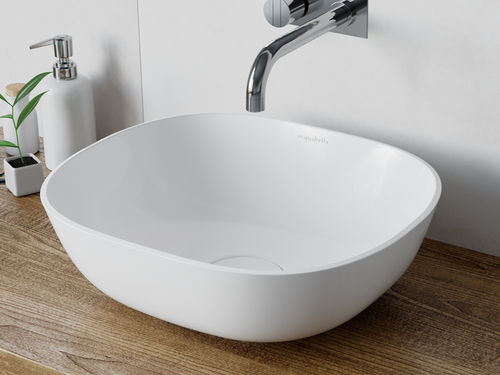 Aufsatzwaschbecken - VARS XL - ACQUABELLA - Keramik / quadratisch / ohne Öffnung