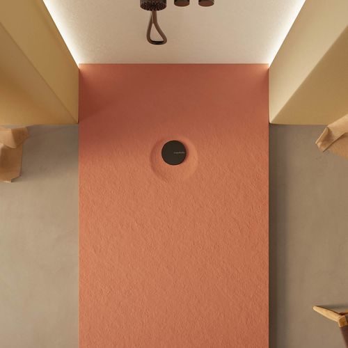 Rechteckige Duschwanne - LIVO SLATE - ACQUABELLA - extraflach / Polyurethan / Edelstahl