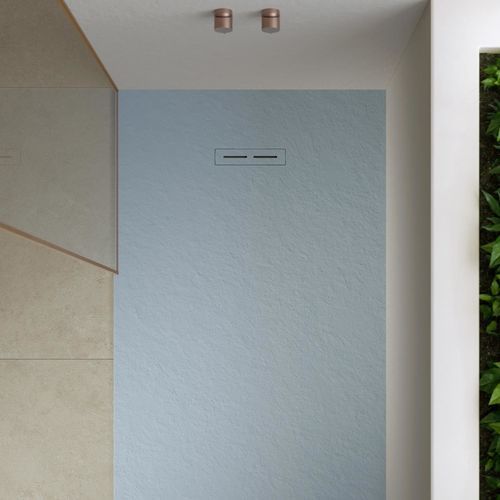 Rechteckige Duschwanne - ALMA SLATE - ACQUABELLA - extraflach / bodengleich / Harz