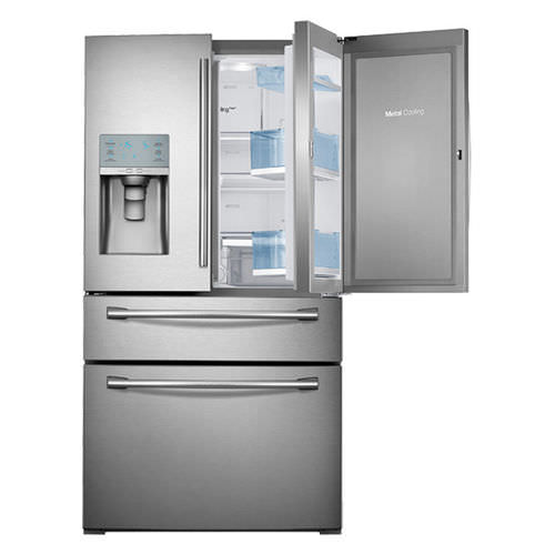 Amerikanischer Kühlschrank - RF30HBEDBSR/AA - SAMSUNG Home Appliances - für Privatgebrauch / freistehend / Edelstahl