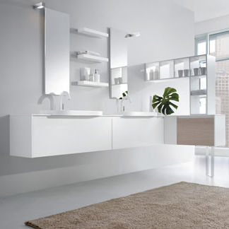 Wandhängender Waschtisch-Unterschrank - 01 - LASAIDEA - Holz / modern / ohne Tür