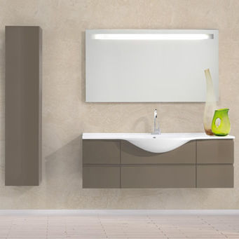 Wandhängender Waschtisch-Unterschrank - VANITY 02 - LASAIDEA - melaminbeschichtet / modern / ohne Tür