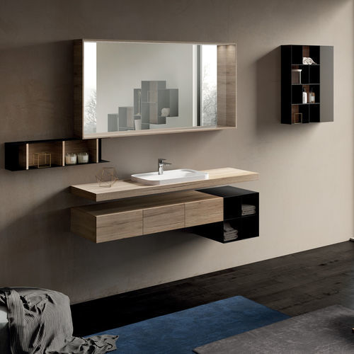 Wandhängender Waschtisch-Unterschrank - M 01 - LASAIDEA - Metall / Spanplatte / modern