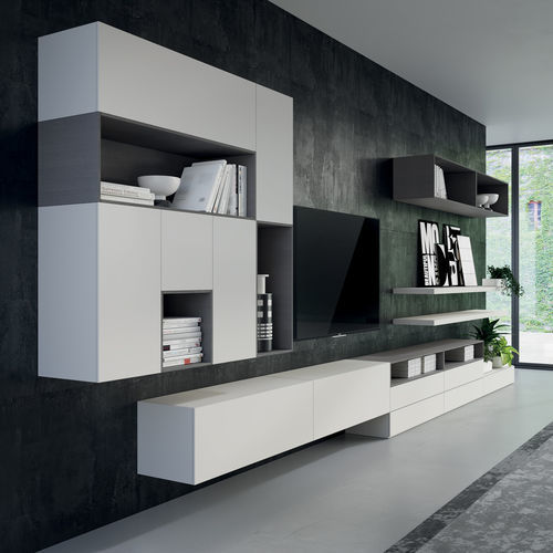 Wandhängender Waschtisch-Unterschrank - L 01 - LASAIDEA - Eiche / modern / ohne Tür