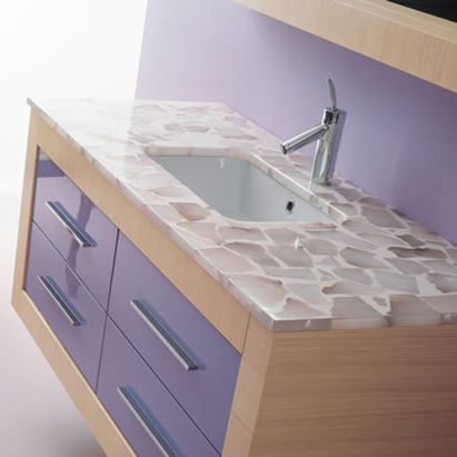 Wandhängender Waschtisch-Unterschrank - IKS/10 - LASAIDEA - Holz / modern / ohne Tür