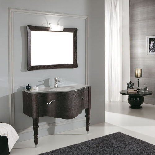 Freistehender Waschtisch-Unterschrank - DEC&Ograve; D03 - LEGNOBAGNO - Eiche / Nussbaum / Glas