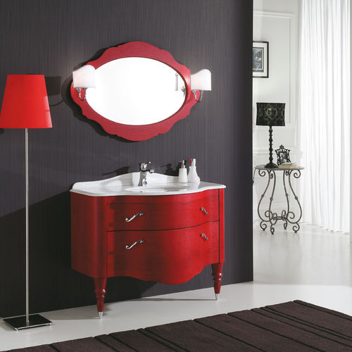 Freistehender Waschtisch-Unterschrank - DEC&Ograve; D04 - LEGNOBAGNO - Eiche / Nussbaum / Kristall