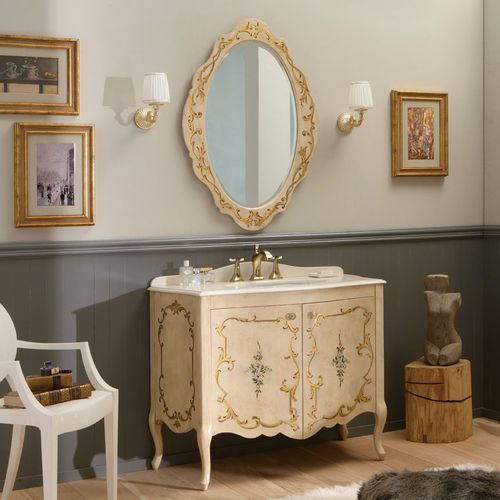 Freistehender Waschtisch-Unterschrank - NARCISO DECORATO - LEGNOBAGNO - Holz / Marmor / Stil