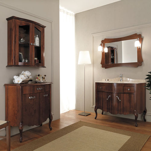 Freistehender Waschtisch-Unterschrank - NARCISO 05 - LEGNOBAGNO - Nussbaum / Marmor / Stil