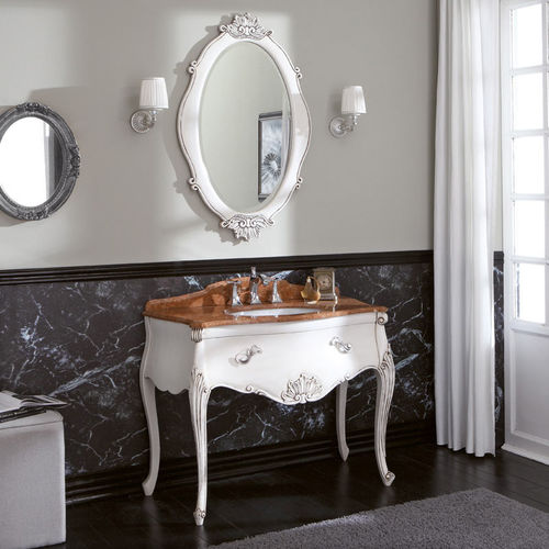 Freistehender Waschtisch-Unterschrank - VANITY INTAGLIATO 01 - LEGNOBAGNO - Massivholz / Marmor / klassisch