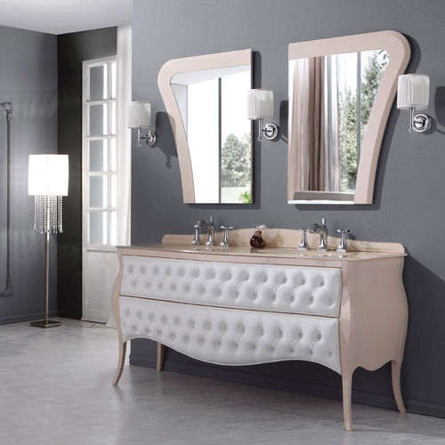 Doppelter Waschtisch-Unterschrank - VANITY DUETTO 01 - LEGNOBAGNO - freistehend / Holz / Kristall