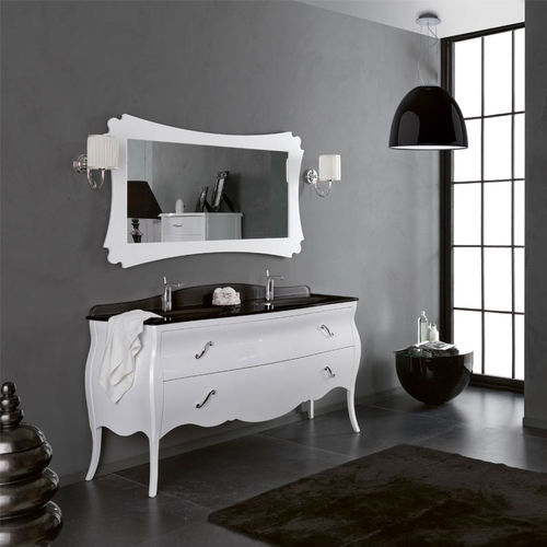 Doppelter Waschtisch-Unterschrank - VANITY DUETTO 03 - LEGNOBAGNO - freistehend / Holz / Kristall