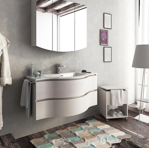 Wandhängender Waschtisch-Unterschrank - BROADWAY B13 - LEGNOBAGNO - Eiche / modern / ohne Tür