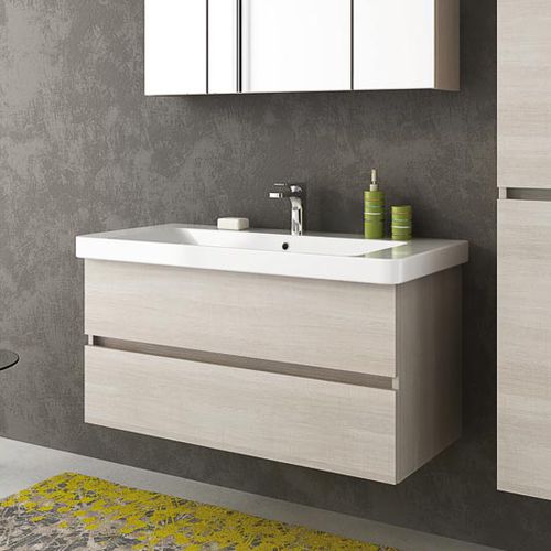 Wandhängender Waschtisch-Unterschrank - SOHO S8 - LEGNOBAGNO - Eiche / Keramik / modern
