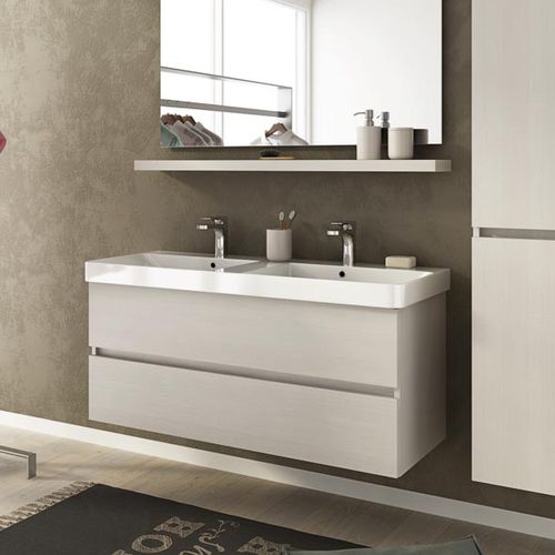 Doppelter Waschtisch-Unterschrank - SOHO S15 - LEGNOBAGNO - wandhängend / Eiche / Keramik