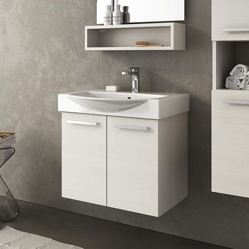 Wandhängender Waschtisch-Unterschrank - MANATTHAN M1 - LEGNOBAGNO - Eiche / Keramik / modern