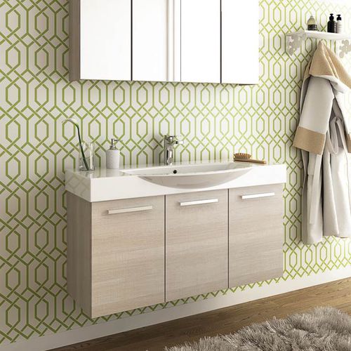 Wandhängender Waschtisch-Unterschrank - MANATTHAN 14 - LEGNOBAGNO - Eiche / Keramik / modern