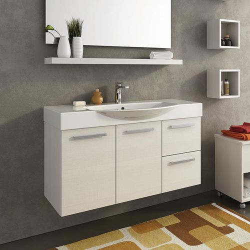 Wandhängender Waschtisch-Unterschrank - MANATTHAN M15 - LEGNOBAGNO - Eiche / Keramik / modern
