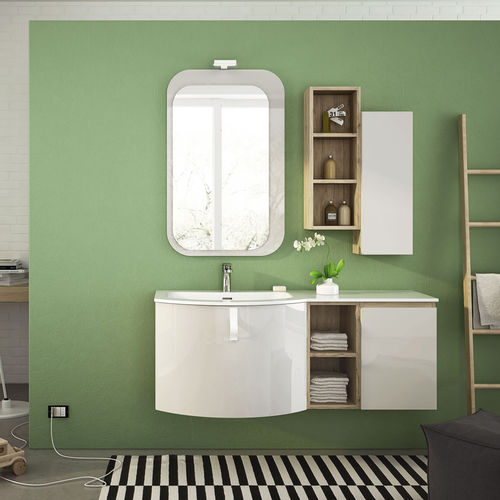 Wandhängender Waschtisch-Unterschrank - FC05 - LEGNOBAGNO - Eiche / Keramik / HPL