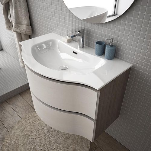 Wandhängender Waschtisch-Unterschrank - BROADWAY B1 - LEGNOBAGNO - Eiche / modern / ohne Tür