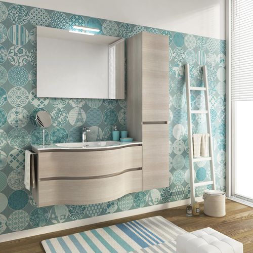 Wandhängender Waschtisch-Unterschrank - BROADWAY B15 - LEGNOBAGNO - Eiche / modern / mit Tür