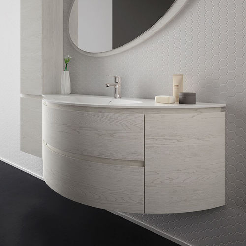Wandhängender Waschtisch-Unterschrank - FC02 - LEGNOBAGNO - Eiche / Keramik / HPL