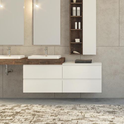 Wandhängender Waschtisch-Unterschrank - FL24 - LEGNOBAGNO - Massivholz / Keramik / HPL