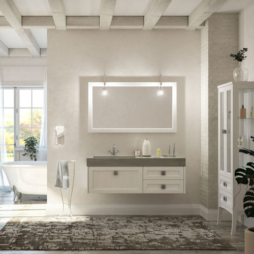 Wandhängender Waschtisch-Unterschrank - RETR&Ograve; R211 - LEGNOBAGNO - Holz / modern / ohne Tür