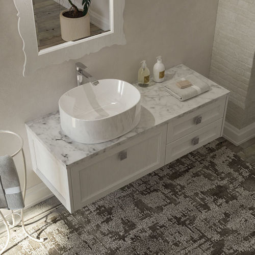 Wandhängender Waschtisch-Unterschrank - RETR&Ograve; R212 - LEGNOBAGNO - Holz / Marmor / modern