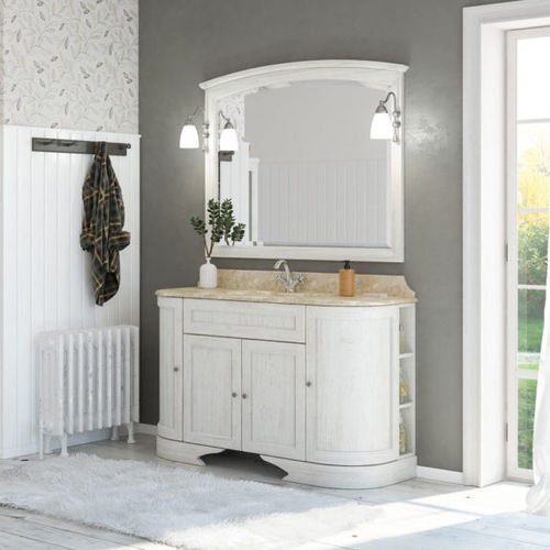 Wandhängender Waschtisch-Unterschrank - RETR&Ograve; R215 - LEGNOBAGNO - Holz / Keramik / Marmor