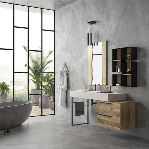 Wandhängender Waschtisch-Unterschrank - LIFE 10 - LEGNOBAGNO - Holz / modern / ohne Tür