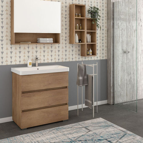 Freistehender Waschtisch-Unterschrank - SOHO 21 - LEGNOBAGNO - Holz / modern / ohne Tür