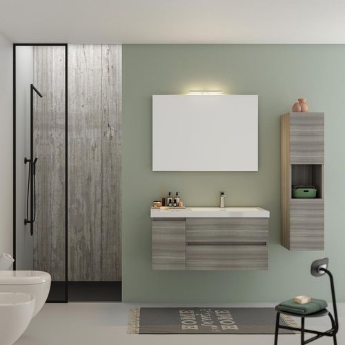Wandhängender Waschtisch-Unterschrank - LINE 01 - LEGNOBAGNO - Holz / Harz / modern