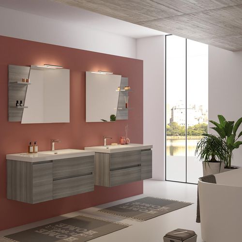 Wandhängender Waschtisch-Unterschrank - LINE 04 - LEGNOBAGNO - Holz / Harz / modern