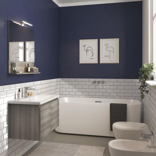 Wandhängender Waschtisch-Unterschrank - SOFT 08 - LEGNOBAGNO - Holz / Keramik / modern