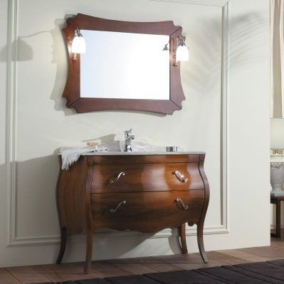 Freistehender Waschtisch-Unterschrank - VANITY 03 - LEGNOBAGNO - Nussbaum / Glas / Marmor