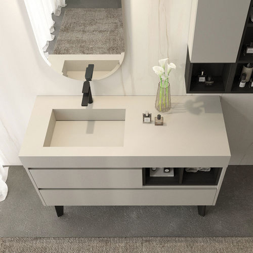 Freistehender Waschtisch-Unterschrank - FL04 - LEGNOBAGNO - HPL / modern / mit Tür